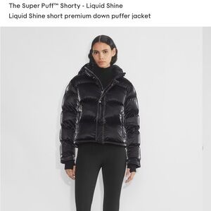 Super Puff Original Length Liquid Shine Jacket in Black